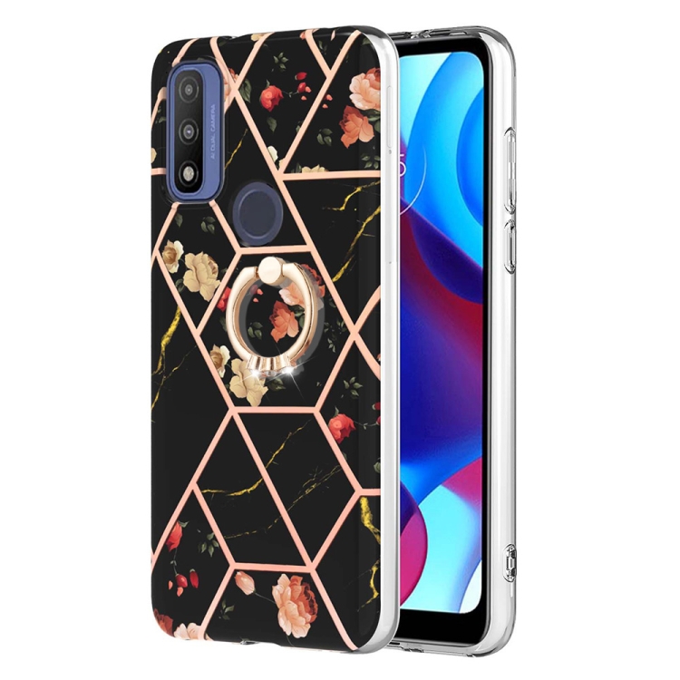 For Motorola Moto G Pure Splicing Marble Flower Pattern TPU Ring Holder Case(Black Flower)
For Motorola Moto G Pure Splicing Marble Flower Pattern TPU Ring Holder Case(Black Flower)