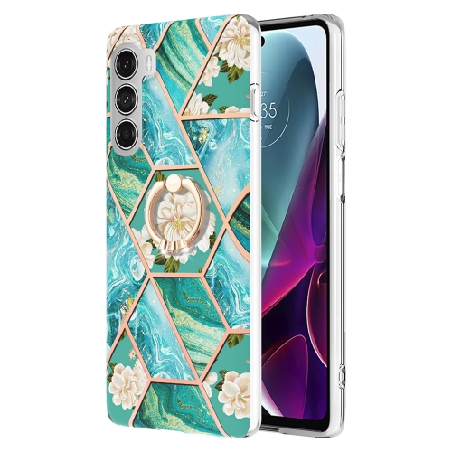 For Motorola Moto G200 5G Splicing Marble Flower Pattern TPU Ring Holder Case(Blue Flower)
For Motorola Moto G200 5G Splicing Marble Flower Pattern TPU Ring Holder Case(Blue Flower)