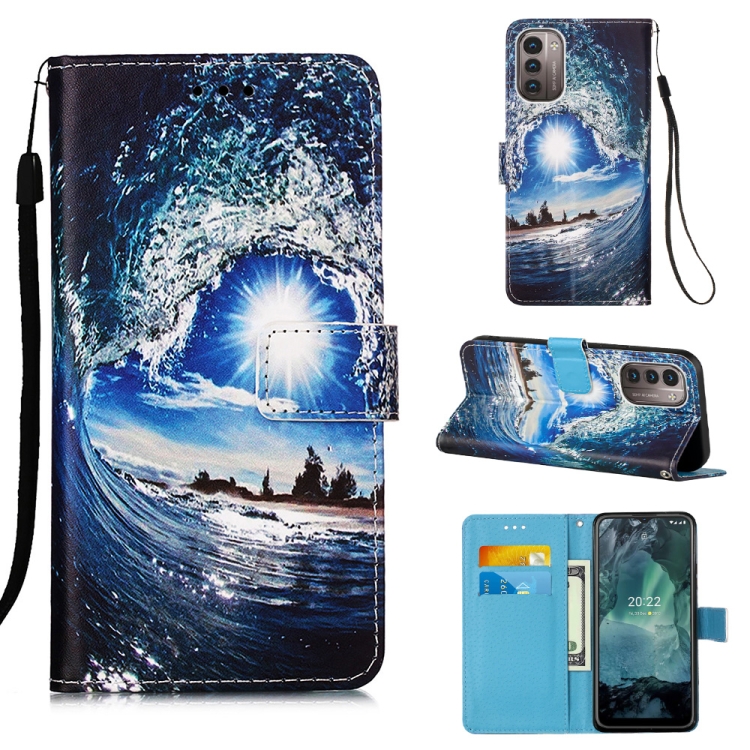 For Nokia G21 / G11 Colored Drawing Plain Weave Leather Phone Case(Waves And Sun)
For Nokia G21 / G11 Colored Drawing Plain Weave Leather Phone Case(Waves And Sun)