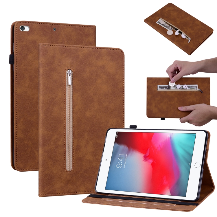 Skin Feel Solid Color Zipper Smart Leather Tablet Case For iPad mini 5 / 4 / 3 / 2 / 1(Brown)
Skin Feel Solid Color Zipper Smart Leather Tablet Case For iPad mini 5 / 4 / 3 / 2 / 1(Brown)