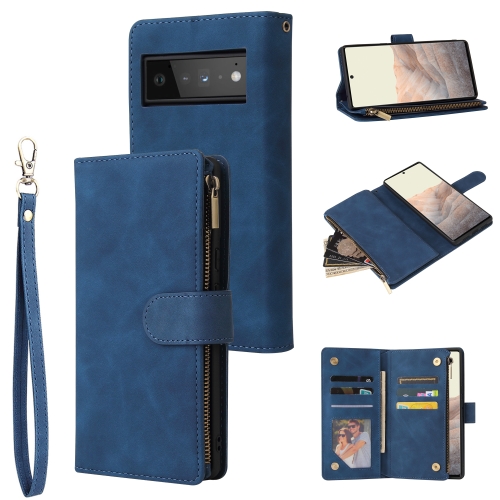 For Google Pixel 6 Pro Multifunctional Frosted Zipper Wallet Leather Phone Case(Blue)
For Google Pixel 6 Pro Multifunctional Frosted Zipper Wallet Leather Phone Case(Blue)