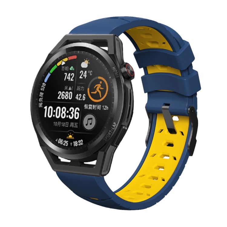 For Samsung Galaxy Watch Active Trapezoidal Three-row Hole Silicone Watch Band(Midnight Blue Yellow) 
For Samsung Galaxy Watch Active Trapezoidal Three-row Hole Silicone Watch Band(Midnight Blue Yellow)