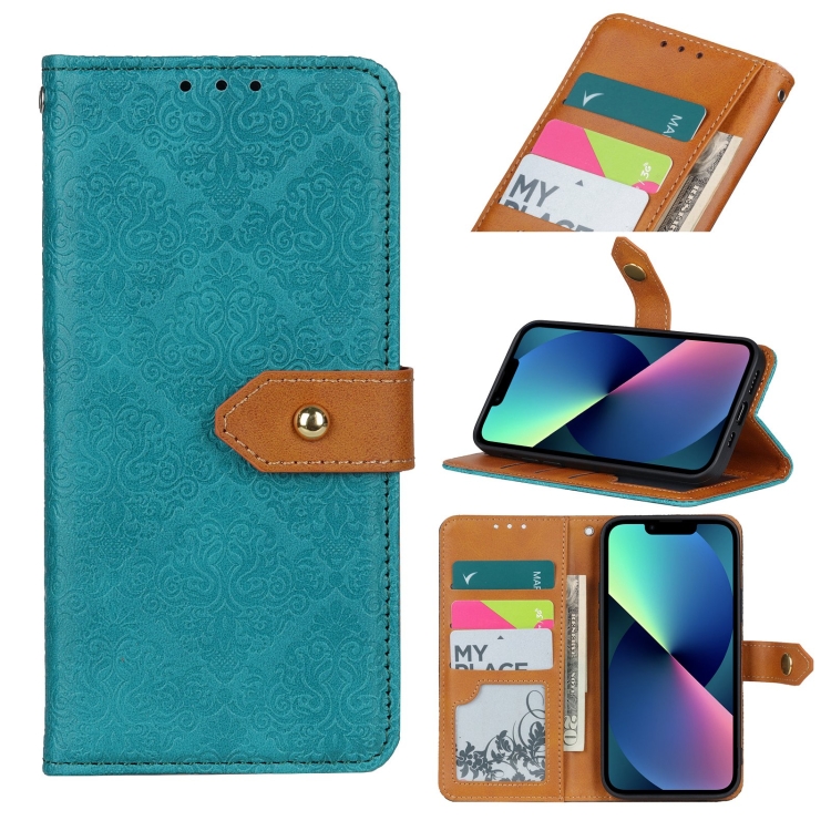 European Floral Embossed Copper Buckle Horizontal Flip PU Leather Phone Case For iPhone 14,Small Quantity Recommended Before iPhone 14 Launching(Blue)
European Floral Embossed Copper Buckle Horizontal Flip PU Leather Phone Case For iPhone 14,Small Quantity Recommended Before iPhone 14 Launching(Blue)