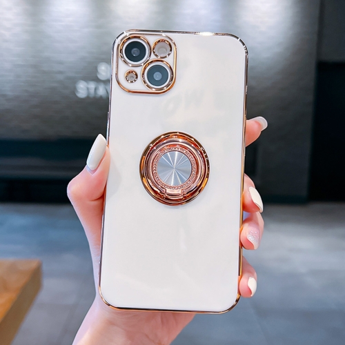6D Electroplating Silicone Diamond Ring Holder Phone Case For iPhone 13(White)
6D Electroplating Silicone Diamond Ring Holder Phone Case For iPhone 13(White)