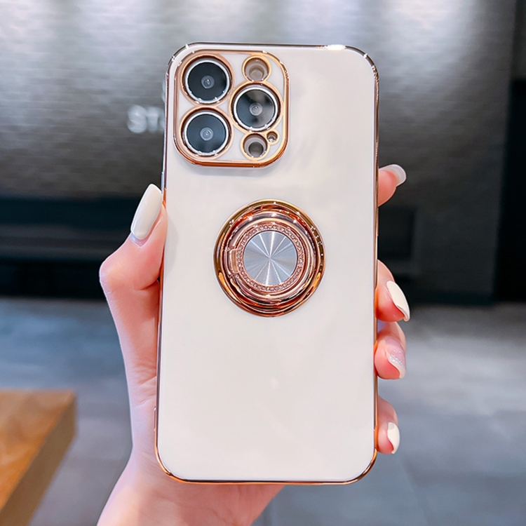 6D Electroplating Silicone Diamond Ring Holder Phone Case For iPhone 13 Pro Max(White)
6D Electroplating Silicone Diamond Ring Holder Phone Case For iPhone 13 Pro Max(White)
