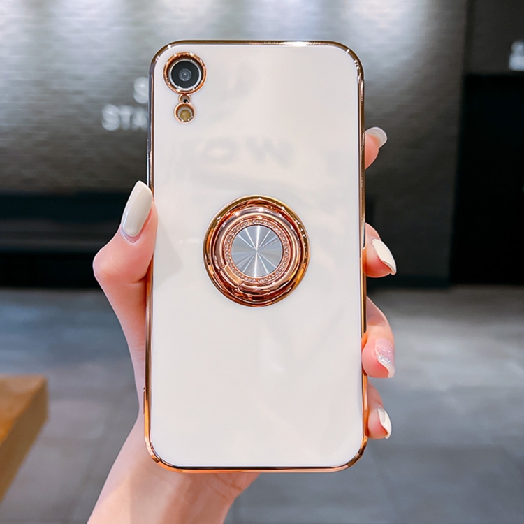 6D Electroplating Silicone Diamond Ring Holder Phone Case For iPhone XR(White)
6D Electroplating Silicone Diamond Ring Holder Phone Case For iPhone XR(White)