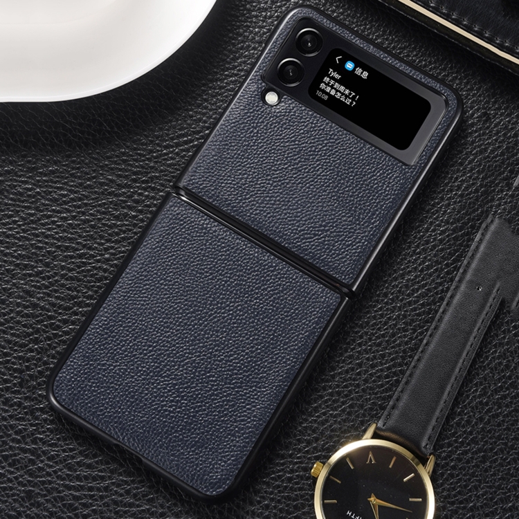 For Samsung Galaxy Z Flip4 5G Genuine Leather Shockproof Phone Case(Dark Blue)
For Samsung Galaxy Z Flip4 5G Genuine Leather Shockproof Phone Case(Dark Blue)