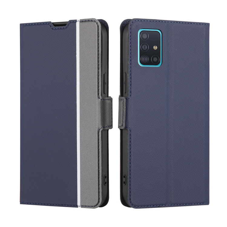 For Samsung Galaxy A51 Twill Texture Side Button Leather Phone Case(Blue)
For Samsung Galaxy A51 Twill Texture Side Button Leather Phone Case(Blue)
