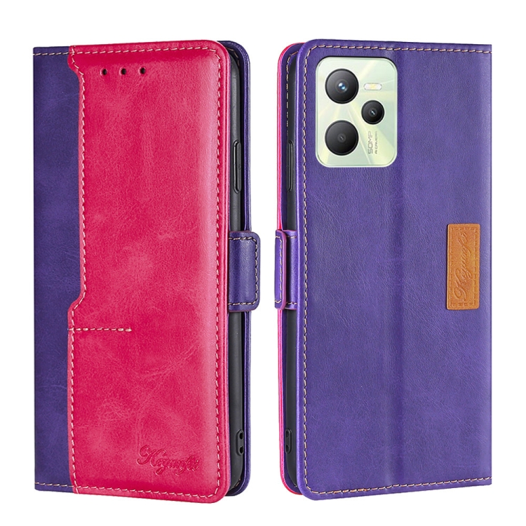 For OPPO Realme C35 Contrast Color Side Buckle Leather Phone Case(Purple + Rose Red)
For OPPO Realme C35 Contrast Color Side Buckle Leather Phone Case(Purple + Rose Red)