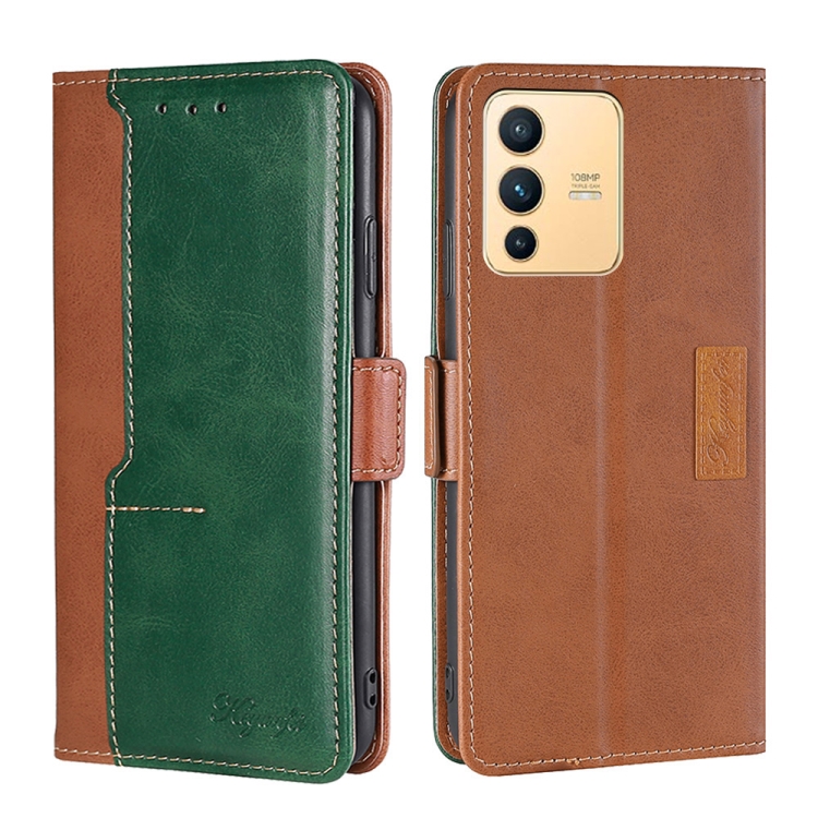 For vivo S12 5G/V23 Contrast Color Side Buckle Leather Phone Case(Light Brown + Green)
For vivo S12 5G/V23 Contrast Color Side Buckle Leather Phone Case(Light Brown + Green)