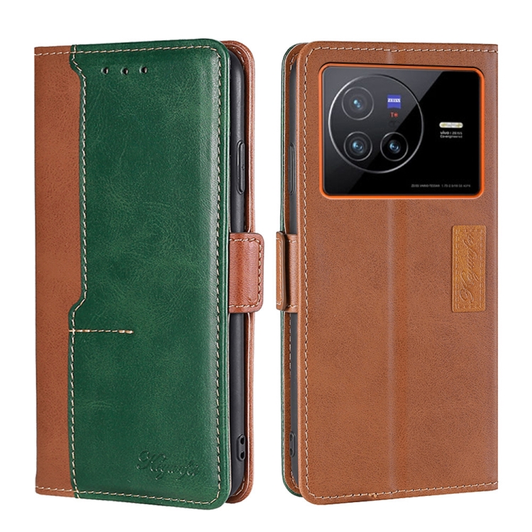 For vivo X80 Contrast Color Side Buckle Leather Phone Case(Light Brown + Green)
For vivo X80 Contrast Color Side Buckle Leather Phone Case(Light Brown + Green)