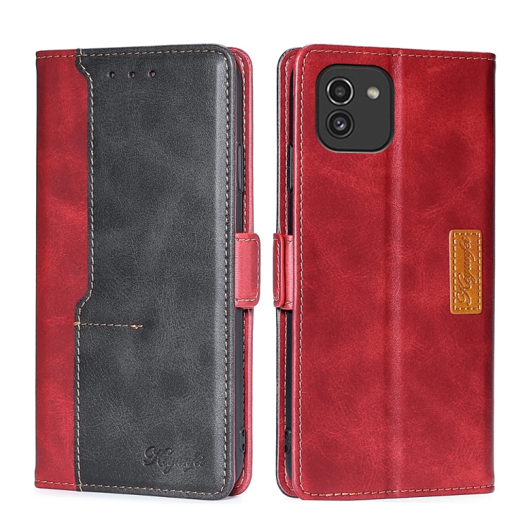 For Samsung Galaxy A03 EU Edition 166mm Contrast Color Side Buckle Leather Phone Case(Red + Black)
For Samsung Galaxy A03 EU Edition 166mm Contrast Color Side Buckle Leather Phone Case(Red + Black)