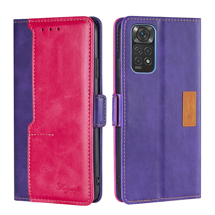 For Xiaomi Redmi Note 11 4G Global/Redmi Note 11S Contrast Color Side Buckle Leather Phone Case(Purple + Rose Red)
For Xiaomi Redmi Note 11 4G Global/Redmi Note 11S Contrast Color Side Buckle Leather Phone Case(Purple + Rose Red)