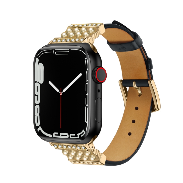 Pearl Diamond Leather Watch Band For Apple Watch Series 7 41mm / 6&SE&5&4 40mm / 3&2&1 38mm(Black)
Pearl Diamond Leather Watch Band For Apple Watch Series 7 41mm / 6&SE&5&4 40mm / 3&2&1 38mm(Black)