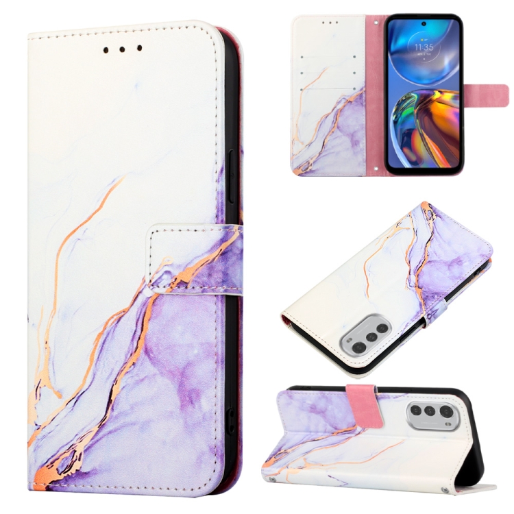 For Motorola Moto E32 Marble Pattern Flip Leather Phone Case(White Purple LS006)
For Motorola Moto E32 Marble Pattern Flip Leather Phone Case(White Purple LS006)