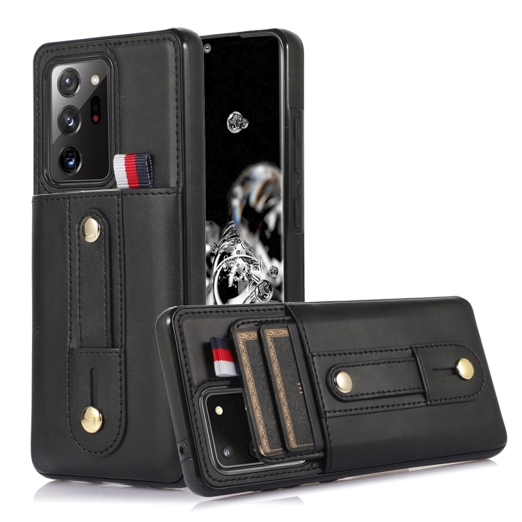 For Samsung Galaxy Note20 Wristband Kickstand Wallet Leather Phone Case(Black)
For Samsung Galaxy Note20 Wristband Kickstand Wallet Leather Phone Case(Black)