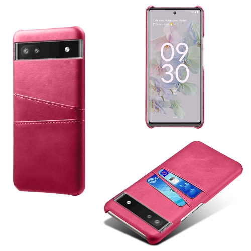 For Google Pixel 6a Dual Card Slots Calf Texture PC Leather Phone Case(Rose Red)
For Google Pixel 6a Dual Card Slots Calf Texture PC Leather Phone Case(Rose Red)