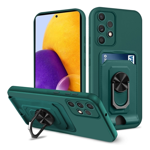 For Samsung Galaxy A72 5G / 4G Ring Kickstand Card Wallet TPU Phone Case(Night Green)
For Samsung Galaxy A72 5G / 4G Ring Kickstand Card Wallet TPU Phone Case(Night Green)