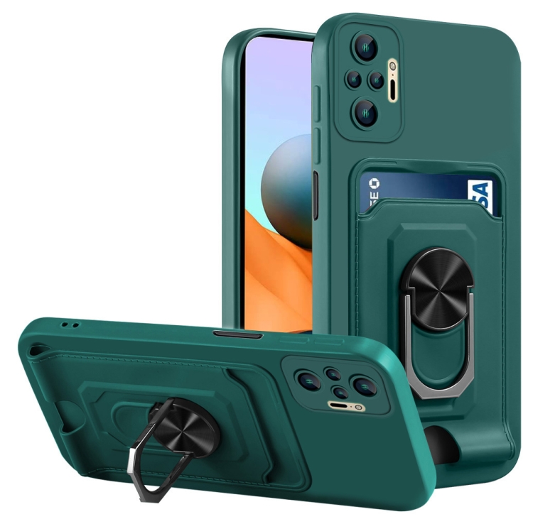 For Xiaomi Redmi Note 10 Pro Ring Kickstand Card Wallet TPU Phone Case(Night Green)
For Xiaomi Redmi Note 10 Pro Ring Kickstand Card Wallet TPU Phone Case(Night Green)