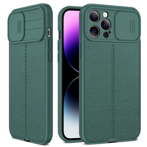Litchi Texture Sliding Camshield TPU Protective Phone Case For iPhone 14 Pro(Dark Green)
Litchi Texture Sliding Camshield TPU Protective Phone Case For iPhone 14 Pro(Dark Green)