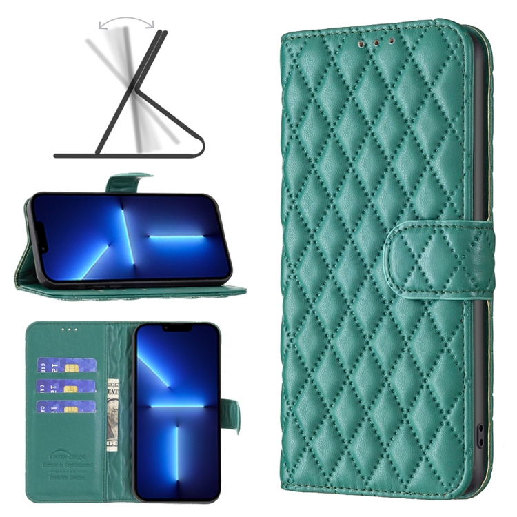 Diamond Lattice Wallet Leather Flip Phone Case For iPhone 13 Pro Max(Green)
Diamond Lattice Wallet Leather Flip Phone Case For iPhone 13 Pro Max(Green)