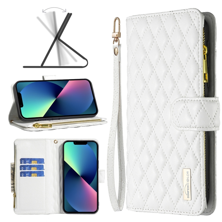 Diamond Lattice Zipper Wallet Leather Flip Phone Case For iPhone 13 mini(White)
Diamond Lattice Zipper Wallet Leather Flip Phone Case For iPhone 13 mini(White)