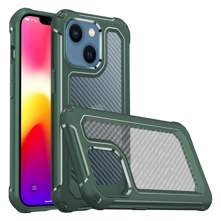 Shockproof PC + Carbon Fiber Texture TPU Armor Phone Case For iPhone 14(Green)
Shockproof PC + Carbon Fiber Texture TPU Armor Phone Case For iPhone 14(Green)