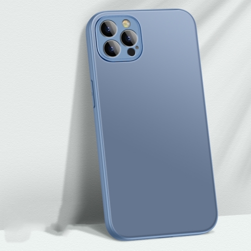 

AG Matte Glass + Liquid Silicone Skin Feel Case For iPhone 14 Pro Max(Lavender Blue)