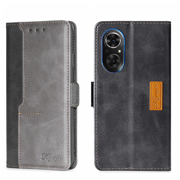 For Honor 50 SE Contrast Color Side Buckle Leather Phone Case(Black + Grey)
For Honor 50 SE Contrast Color Side Buckle Leather Phone Case(Black + Grey)