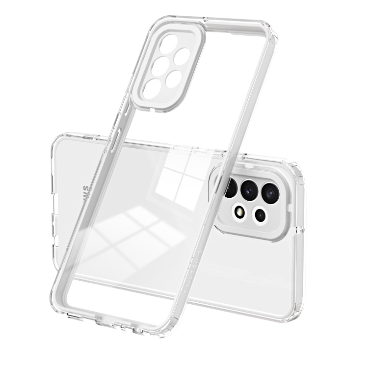 For Samsung Galaxy A52 5G / 4G 3 in 1 Clear TPU Color PC Frame Phone Case(White)
For Samsung Galaxy A52 5G / 4G 3 in 1 Clear TPU Color PC Frame Phone Case(White)