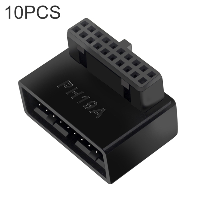 10 PCS 3.0 19P 20P 90 Degree Motherboard Male To Female Extension Adapter, Model: PH19A
10 PCS 3.0 19P 20P 90 Degree Motherboard Male To Female Extension Adapter, Model: PH19A