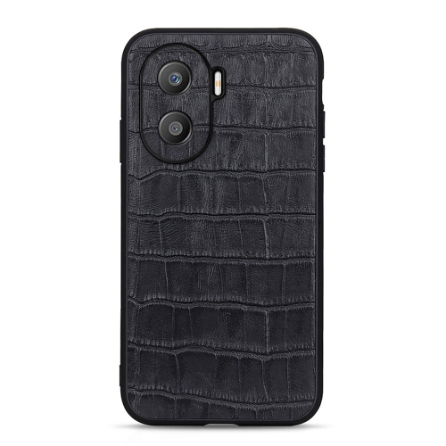 For Honor X40i Accurate Hole Crocodile Texture Genuine Leather Phone Case(Black)
For Honor X40i Accurate Hole Crocodile Texture Genuine Leather Phone Case(Black)