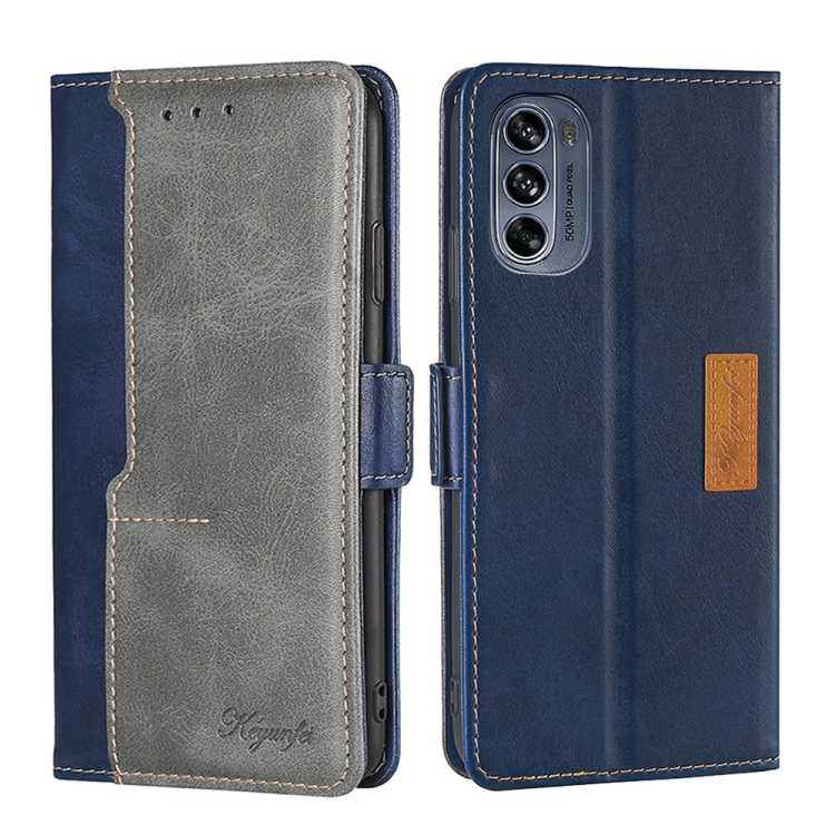 For Motorola Moto G62 5G Contrast Color Side Buckle Leather Phone Case(Blue+Grey)
For Motorola Moto G62 5G Contrast Color Side Buckle Leather Phone Case(Blue+Grey)