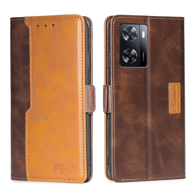 For OPPO A57 4G 2022 Contrast Color Side Buckle Leather Phone Case(Dark Brown+Gold)
For OPPO A57 4G 2022 Contrast Color Side Buckle Leather Phone Case(Dark Brown+Gold)
