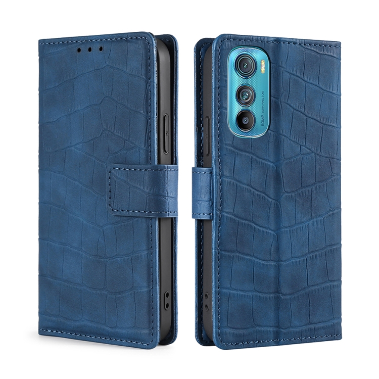 For Motorola Edge 30 Skin Feel Crocodile Magnetic Clasp Leather Phone Case(Blue)
For Motorola Edge 30 Skin Feel Crocodile Magnetic Clasp Leather Phone Case(Blue)