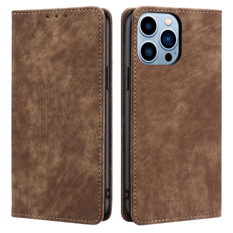 RFID Anti-theft Brush Magnetic Leather Phone Case For iPhone 13 Pro Max(Brown)
RFID Anti-theft Brush Magnetic Leather Phone Case For iPhone 13 Pro Max(Brown)