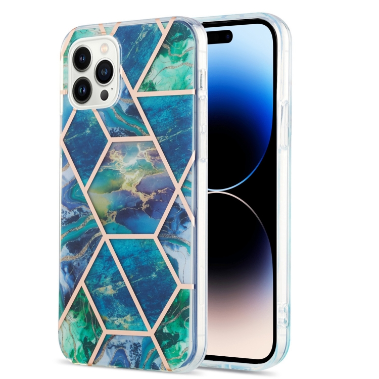 Electroplating Splicing Marble Flower Pattern Dual-side IMD TPU Shockproof Phone Case For iPhone 14 Pro(Blue Green)
Electroplating Splicing Marble Flower Pattern Dual-side IMD TPU Shockproof Phone Case For iPhone 14 Pro(Blue Green)
