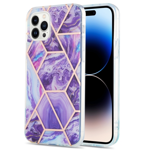 For iPhone 14 Pro Max Electroplating Splicing Marble Flower Pattern Dual-side IMD TPU Shockproof Phone Case (Dark Purple)
For iPhone 14 Pro Max Electroplating Splicing Marble Flower Pattern Dual-side IMD TPU Shockproof Phone Case (Dark Purple)