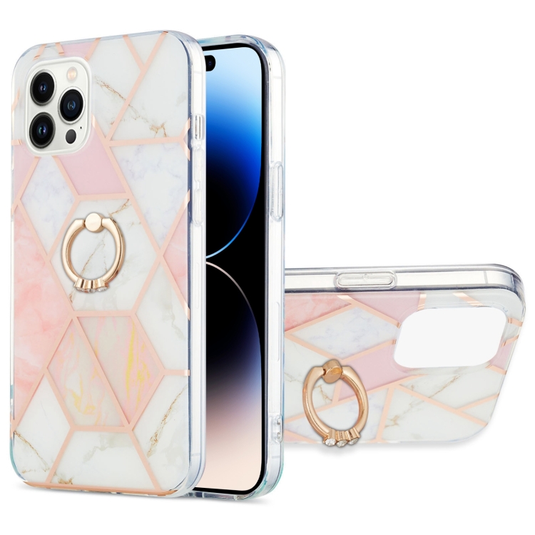 For iPhone 14 Pro Electroplating Splicing Marble Pattern Dual-side IMD TPU Shockproof Case with Ring Holder(Pink White)
For iPhone 14 Pro Electroplating Splicing Marble Pattern Dual-side IMD TPU Shockproof Case with Ring Holder(Pink White)