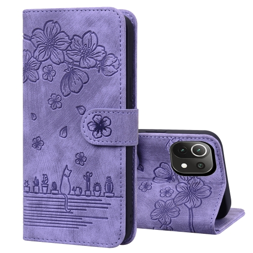 For Xiaomi Mi 11 Lite 4G / 5G Cartoon Sakura Cat Embossed Leather Phone Case(Purple)
For Xiaomi Mi 11 Lite 4G / 5G Cartoon Sakura Cat Embossed Leather Phone Case(Purple)