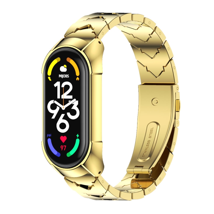 For Xiaomi Mi Band 7 / 7 NFC MIJOBS Stainless Steel Watch Band, Style:TF2 V Type(Gold)
For Xiaomi Mi Band 7 / 7 NFC MIJOBS Stainless Steel Watch Band, Style:TF2 V Type(Gold)