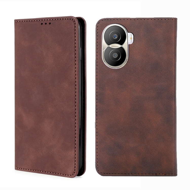 For Honor X40i Skin Feel Magnetic Horizontal Flip Leather Phone Case(Dark Brown)
For Honor X40i Skin Feel Magnetic Horizontal Flip Leather Phone Case(Dark Brown)