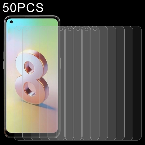 

50 PCS 0.26mm 9H 2.5D Tempered Glass Film For OPPO Reno8 4G
