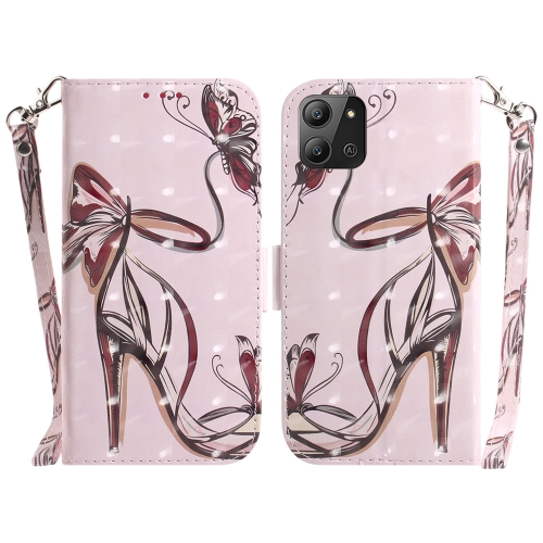 

For Infinix Hot 11 2022 3D Colored Horizontal Flip Leather Phone Case(Butterfly High-heeled)