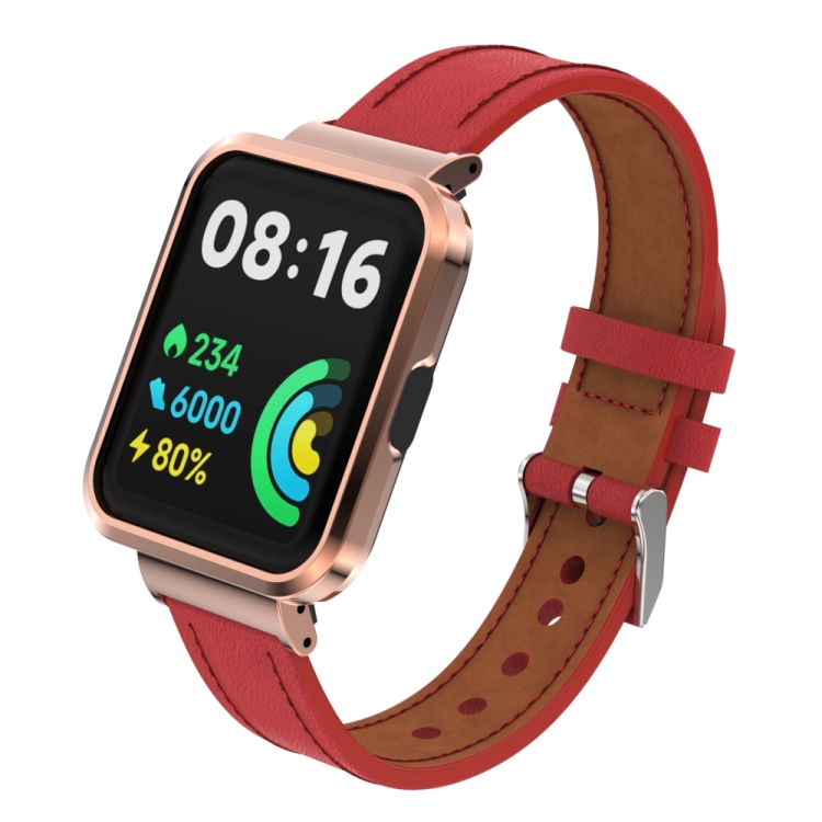 For Xiaomi Redmi Watch 2 Genuine Leather Metal Case Integrated Watch Band(Red)
For Xiaomi Redmi Watch 2 Genuine Leather Metal Case Integrated Watch Band(Red)
