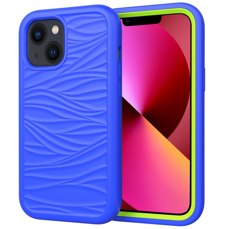 For iPhone 14 Plus Wave Pattern 3 in 1 Silicone + PC Shockproof Phone Case (Blue+Olivine)
For iPhone 14 Plus Wave Pattern 3 in 1 Silicone + PC Shockproof Phone Case (Blue+Olivine)