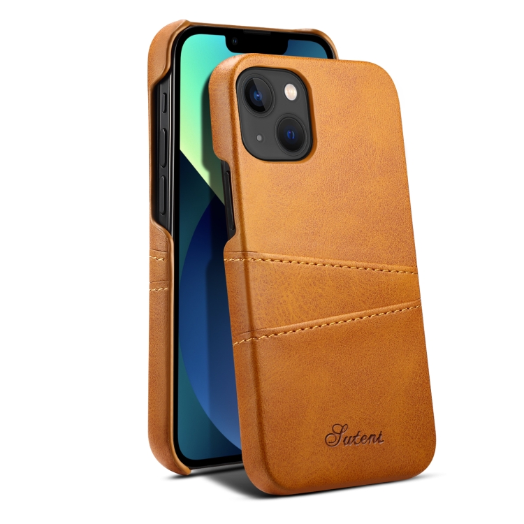 Suteni Calf Texture Back Cover Phone Case with Card Slots For iPhone 13(Khaki)
Suteni Calf Texture Back Cover Phone Case with Card Slots For iPhone 13(Khaki)