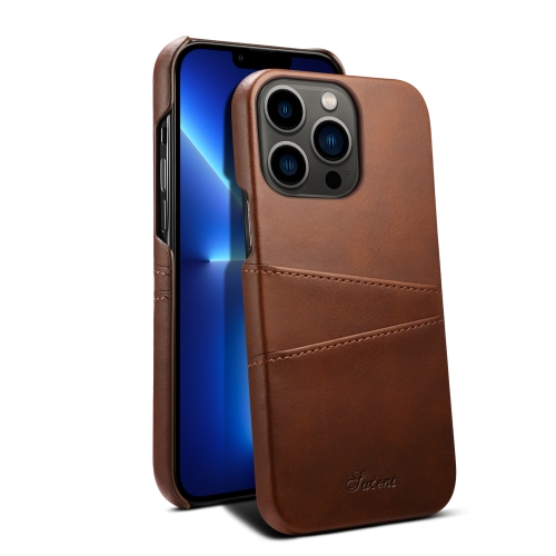 For iPhone 13 Pro Max Suteni Calf Texture Back Cover Phone Case with Card Slots (Brown)
For iPhone 13 Pro Max Suteni Calf Texture Back Cover Phone Case with Card Slots (Brown)