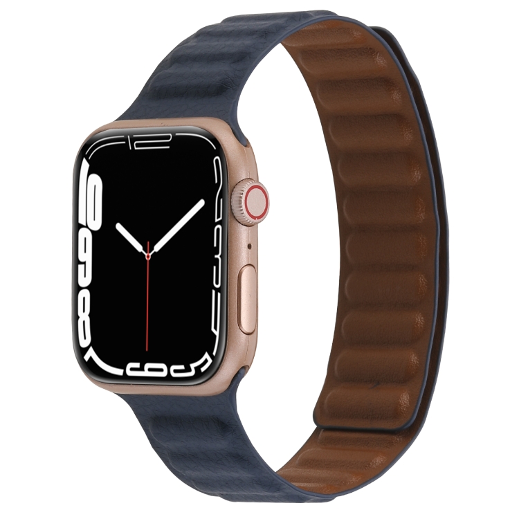 Magnetic Two-color Loop Slim Leather Watch Band For Apple Watch Series 7 45mm / 6&SE&5&4 44mm / 3&2&1 42mm(Indigo Blue)
Magnetic Two-color Loop Slim Leather Watch Band For Apple Watch Series 7 45mm / 6&SE&5&4 44mm / 3&2&1 42mm(Indigo Blue)