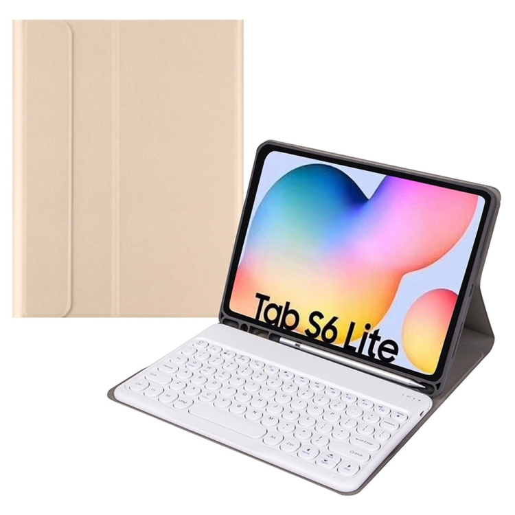 Round Cap Bluetooth Keyboard Leather Case with Pen Slot, without Touchpad For Samsung Galaxy Tab S7(Gold+White Keyboard)
Round Cap Bluetooth Keyboard Leather Case with Pen Slot, without Touchpad For Samsung Galaxy Tab S7(Gold+White Keyboard)